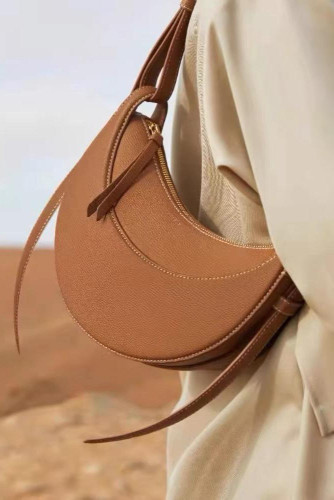 Solid Color Crescent Bag Single Shoulder Crossbody Bag