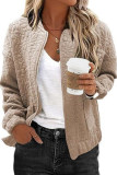 Jacquard Long Sleeved Zipper Cardigan Jacket