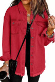 Solid Color Lapel Long Sleeved Cardigan Shirt