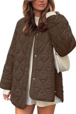 Solid Color Round Neck Loose Cotton Cardigan Jacket