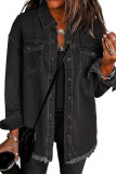 Solid Color Lapel Long Sleeved Cardigan Shirt