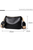 Retro Metal Buckle Lychee Patterned Crossbody Bag