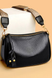 Retro Metal Buckle Lychee Patterned Crossbody Bag