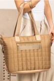 Solid Color Handbag Laptop Bag Zipper Fluffy Tote Bag
