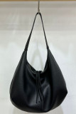 Large Capacity Solid Color Retro Shoulder Bag 