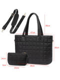 Solid Color Handbag Laptop Bag Zipper Fluffy Tote Bag