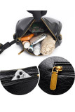 Retro Metal Buckle Lychee Patterned Crossbody Bag