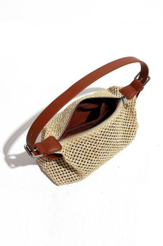 Retro One Shoulder Underarm Bag Beach Straw Woven Bag