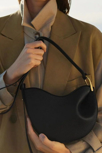Solid Color Lychee Patterned Messenger Bag Crossbody Bag