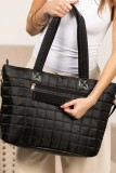 Solid Color Handbag Laptop Bag Zipper Fluffy Tote Bag