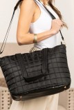 Solid Color Handbag Laptop Bag Zipper Fluffy Tote Bag
