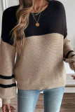 Long Sleeved Round Neck Knitted Pullover Sweater