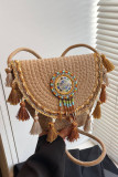 Ethnic Style Woven Single Shoulder Diagonal Cross Bag