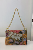 Embroidered One Shoulder Envelope Handbag