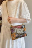 Embroidered One Shoulder Envelope Handbag
