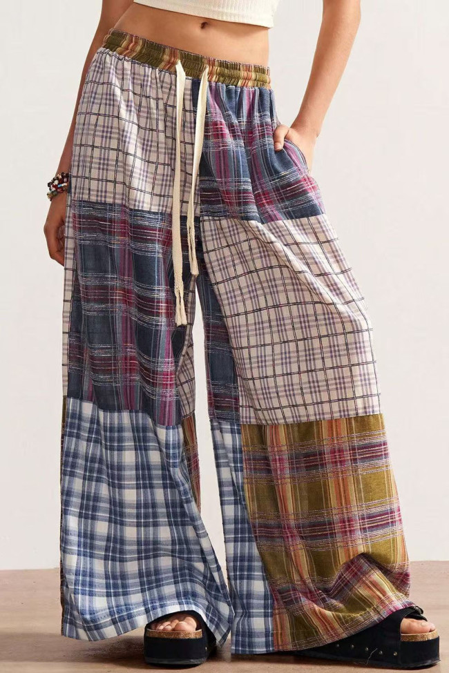 Vintage Bohemian High Waisted Printed Wide Leg Pants
