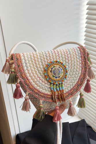 Ethnic Style Woven Single Shoulder Diagonal Cross Bag