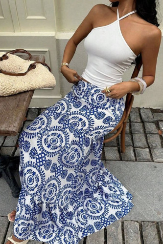 Bohemian Vacation Style High Elastic Waist Skirt