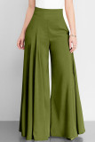 Solid Color High Waisted Casual Wide Leg Pants