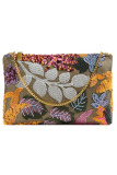 Embroidered One Shoulder Envelope Handbag