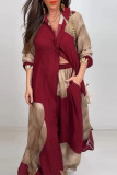 Long Size Cardigan Printed Top Pants Two-Piece Set
