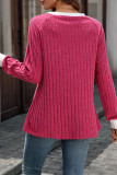 Round Neck Contrasting Long Sleeved Striped Sweater