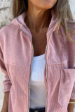 Large Size Long Sleeved Corduroy Hooded Cardigan Jacket