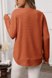 Waffle Casual Versatile Knitted Long Sleeved T-Shirt