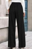 Solid Color High Elasticity Waist Straight Leg Pants
