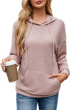 Solid Color Long Sleeved Hooded Sweatshirt