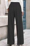 Solid Color High Elasticity Waist Straight Leg Pants