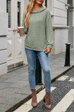 Solid Color Long Sleeved Hooded Sweatshirt