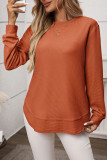 Waffle Casual Versatile Knitted Long Sleeved T-Shirt