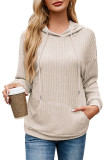 Solid Color Long Sleeved Hooded Sweatshirt