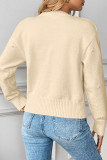 Love Button Solid Color Pearl Long Sleeved Cardigan Sweater