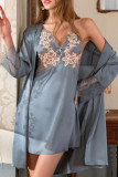 Lace Camisole Dress Long Sleeved Cardigan Two-Piece Set Pajamas