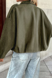 Retro Solid Color Lapel Zipper Cardigan Jacket