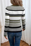 Contrast Striped Round Neck Long Sleeved Shirt