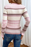 Contrast Striped Round Neck Long Sleeved Shirt