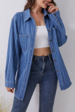 Pocket Loose Long Sleeved Cardigan Denim Shirt