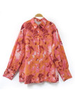 Lantern Long Sleeved Lapel Printed Shirt
