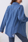Pocket Loose Long Sleeved Cardigan Denim Shirt