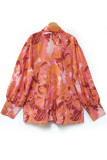 Lantern Long Sleeved Lapel Printed Shirt