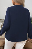 V-Neck Embroidered Flower Lantern Long Sleeve T-Shirt