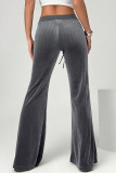 Velvet Drape Solid Color High Elastic Waist Flared Pants