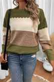 Round Neck Long Sleeved Loose Knit Sweater