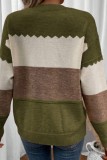 Round Neck Long Sleeved Loose Knit Sweater