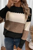 Round Neck Long Sleeved Loose Knit Sweater