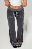 Velvet Drape Solid Color High Elastic Waist Flared Pants