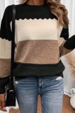 Round Neck Long Sleeved Loose Knit Sweater